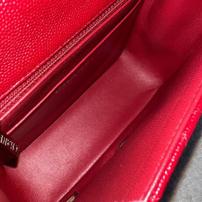 Chanel Classic Square Mini Flap in Red Caviar and SHW