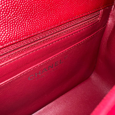 Chanel Classic Square Mini Flap in Red Caviar and SHW