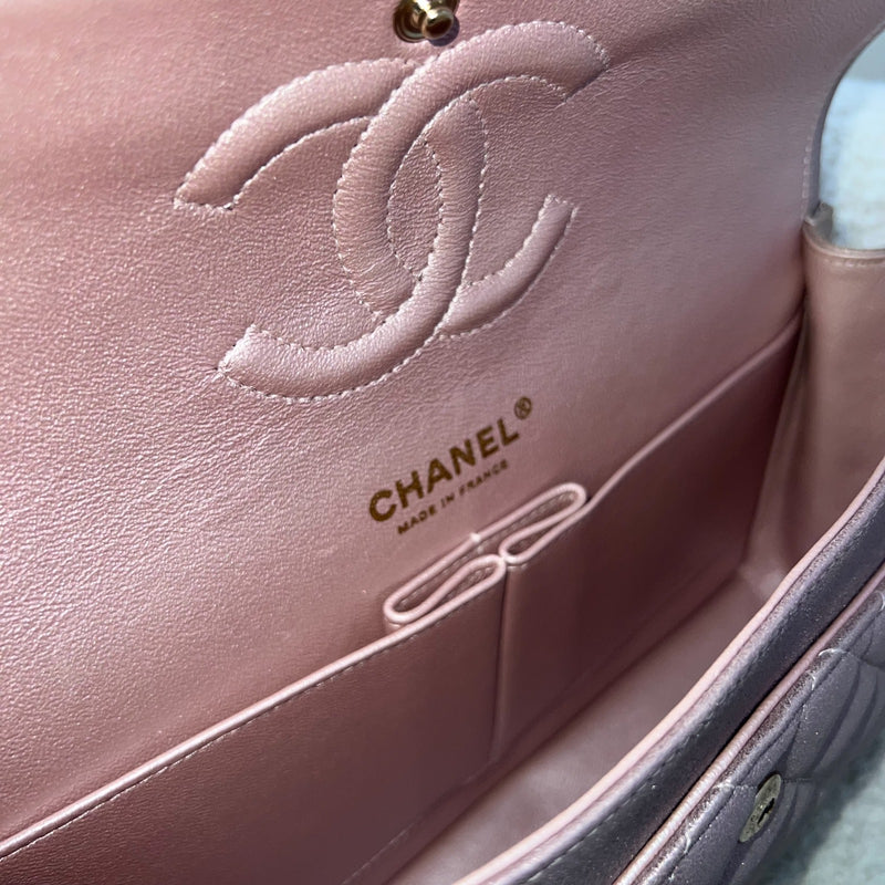 Chanel Medium Classic Flap CF in Metallic Pink Leather and LGHW