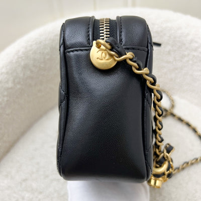 Chanel 22S Pearl Crush Camera Bag in Black Lambskin AGHW