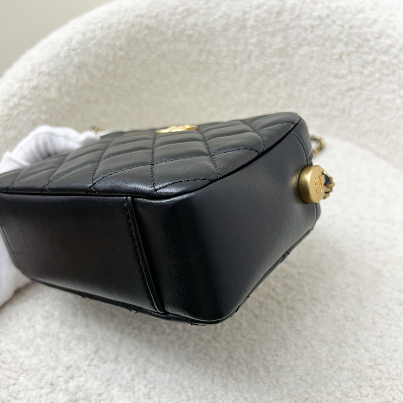 Chanel 22S Pearl Crush Camera Bag in Black Lambskin AGHW