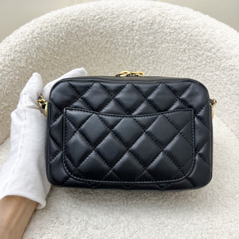 Chanel 22S Pearl Crush Camera Bag in Black Lambskin AGHW