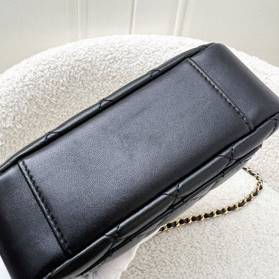 Chanel 22S Pearl Crush Camera Bag in Black Lambskin AGHW