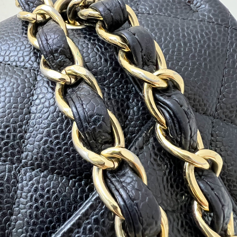 Chanel Maxi Classic Single Flap Bag in Black Caviar and GHW
