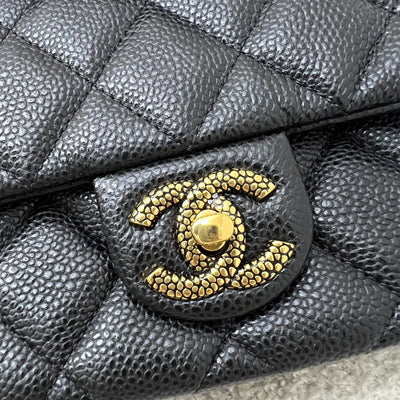 Chanel 24B Mini Flap Bag in Black Caviar and AGHW