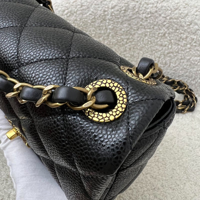 Chanel 24B Mini Flap Bag in Black Caviar and AGHW