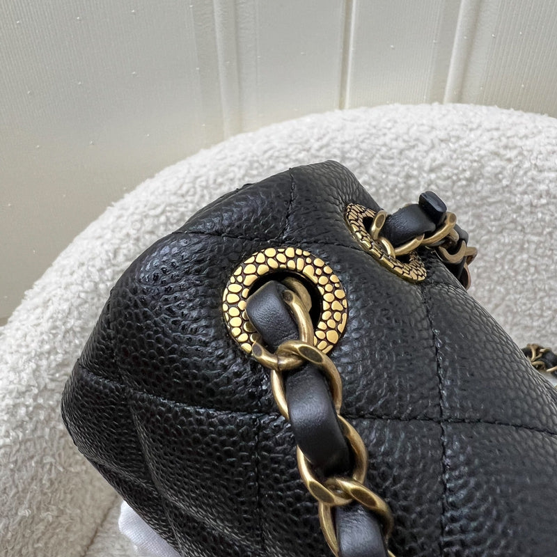 Chanel 24B Mini Flap Bag in Black Caviar and AGHW