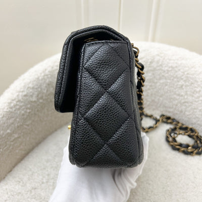 Chanel 24B Mini Flap Bag in Black Caviar and AGHW