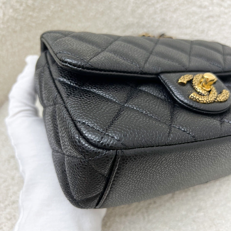 Chanel 24B Mini Flap Bag in Black Caviar and AGHW