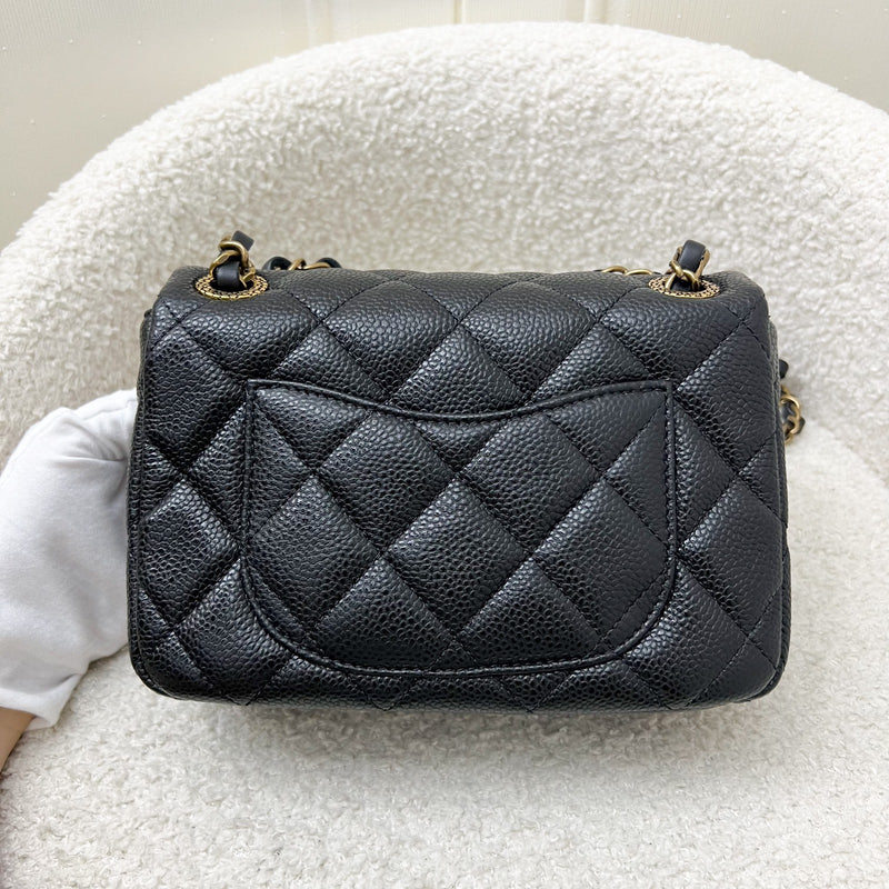 Chanel 24B Mini Flap Bag in Black Caviar and AGHW