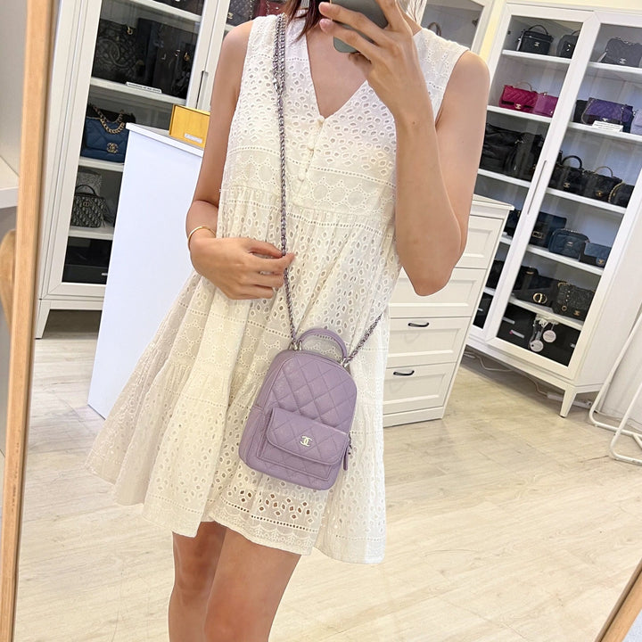 chanel mini backpack siambrandname Chanel Mini Backpack in 24P Lilac Caviar and SHW – Brands Lover