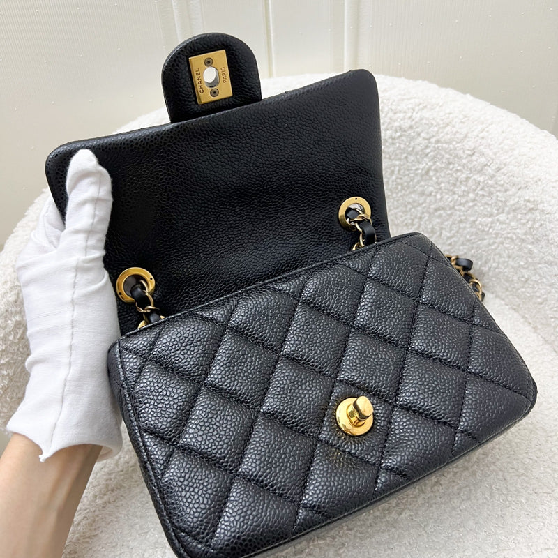 Chanel 24B Mini Flap Bag in Black Caviar and AGHW