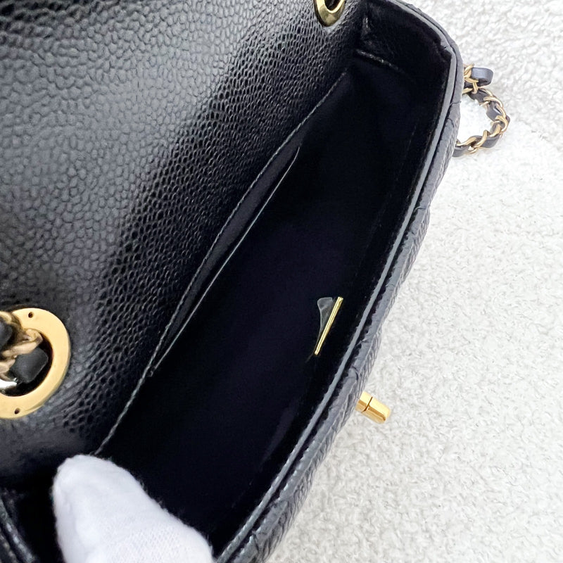 Chanel 24B Mini Flap Bag in Black Caviar and AGHW