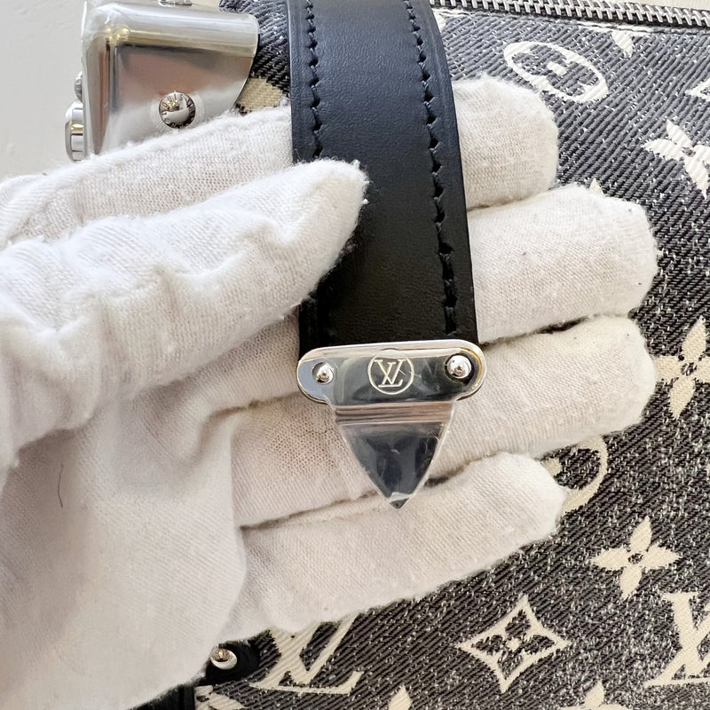 LV Side Trunk Bag in Black / Grey Denim and SHW