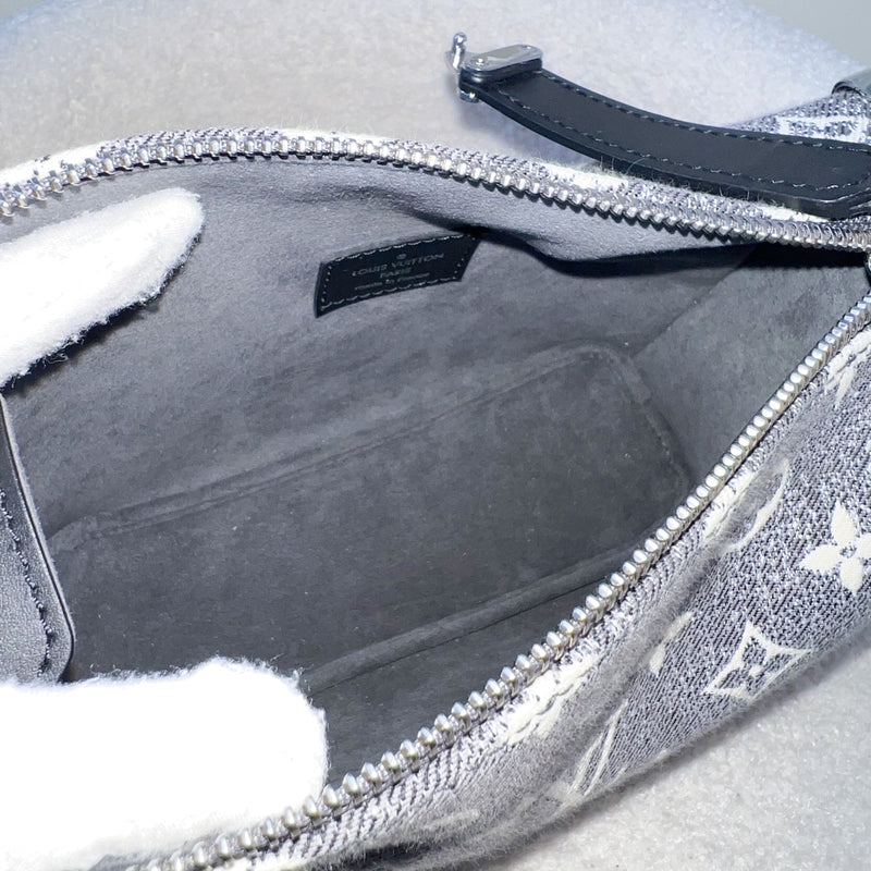LV Side Trunk Bag in Black / Grey Denim and SHW