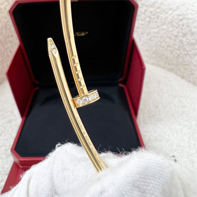 Cartier Juste Un Clou JUC SM Bracelet with Diamonds in 18K Yellow Gold Size 18