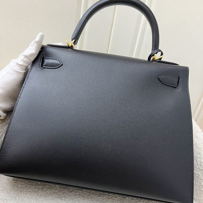 Hermes Kelly 28 Sellier in Black Noir Madame Leather and GHW