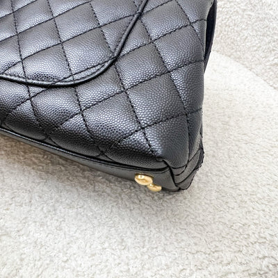 Chanel Small (24cm) Limited Edition Chain Handle Coco Handle Flap in Black Caviar and AGHW (Model: A92990)