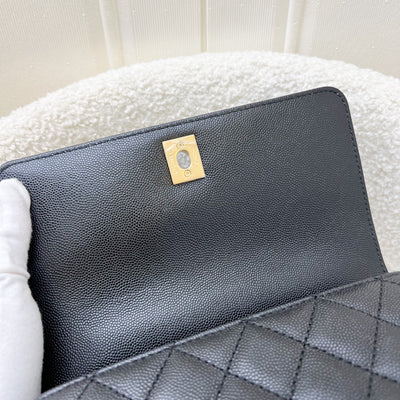 Chanel Small (24cm) Limited Edition Chain Handle Coco Handle Flap in Black Caviar and AGHW (Model: A92990)