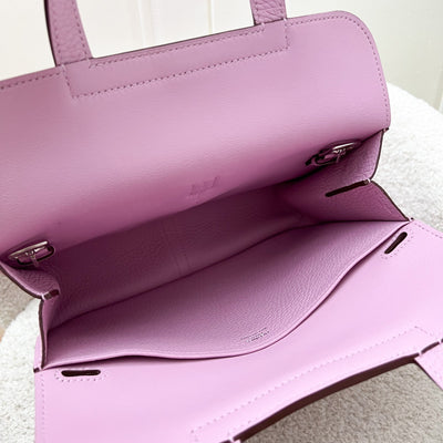 Hermes Halzan 25 in Mauve Sylvester Clemence Leather and PHW