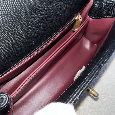 Chanel Small (24cm) Limited Edition Chain Handle Coco Handle Flap in Black Caviar and AGHW (Model: A92990)