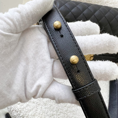 Chanel Medium 25cm Boy Flap in Black Caviar and AGHW