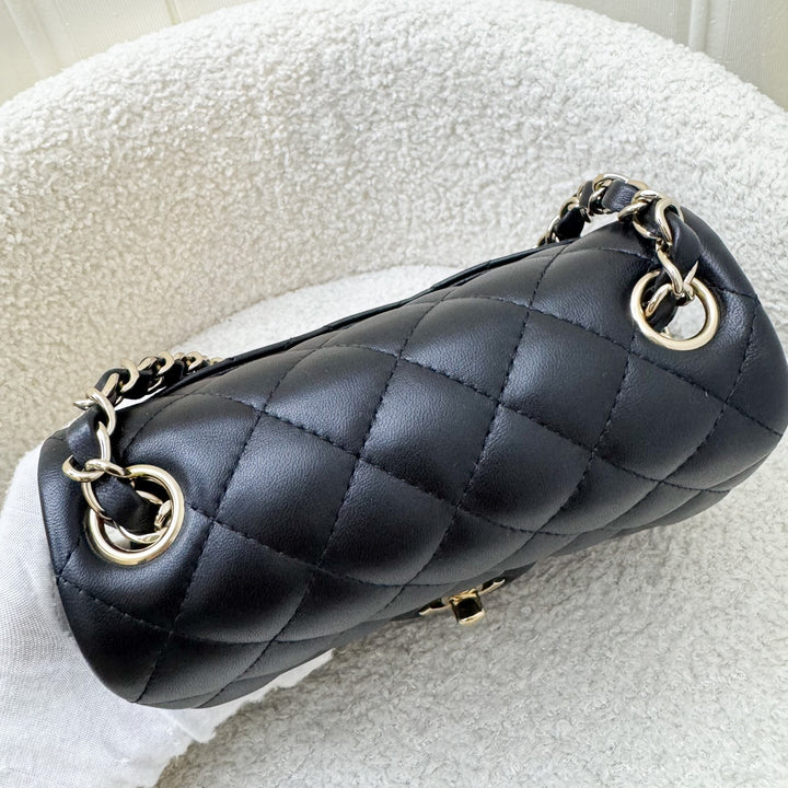 Chanel Classic Square Mini Flap in Black Lambskin and LGHW (Model
