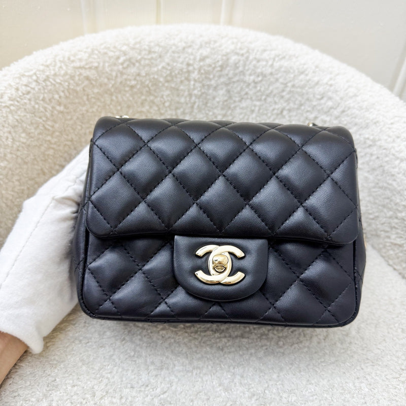 Chanel Classic Square Mini Flap in Black Lambskin and LGHW (Model: A35200)