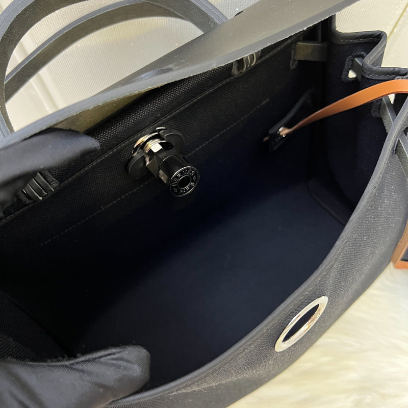 Hermes HSS Special Order Herbag Zip 31 in Noir Black Toile Militaire Canvas, Black Vache Hunter Leather and PHW