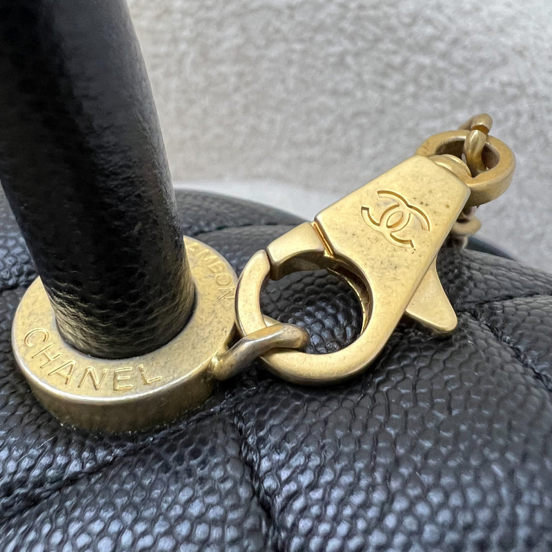 Chanel Small 24cm Coco Handle Flap in Black Caviar and AGHW (Model: A92990)