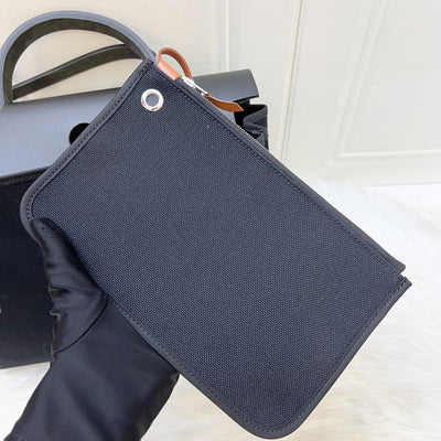 Hermes HSS Special Order Herbag Zip 31 in Noir Black Toile Militaire Canvas, Black Vache Hunter Leather and PHW