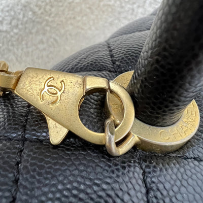 Chanel Small 24cm Coco Handle Flap in Black Caviar and AGHW (Model: A92990)