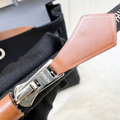 Hermes HSS Special Order Herbag Zip 31 in Noir Black Toile Militaire Canvas, Black Vache Hunter Leather and PHW