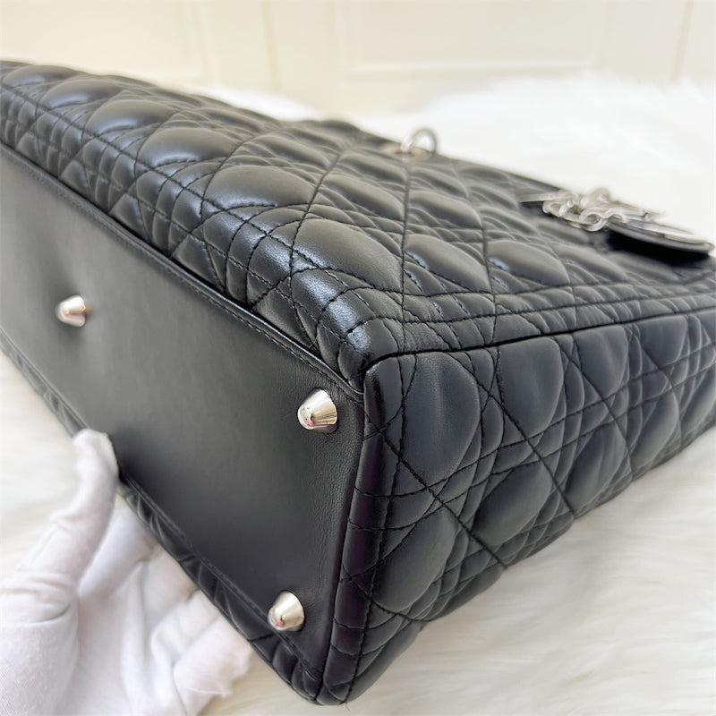 Dior Large Lady Dior in Black Lambskin and SHW