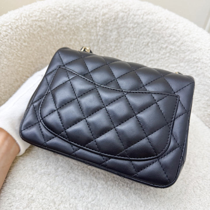 Chanel Classic Square Mini Flap in Black Lambskin and LGHW (Model