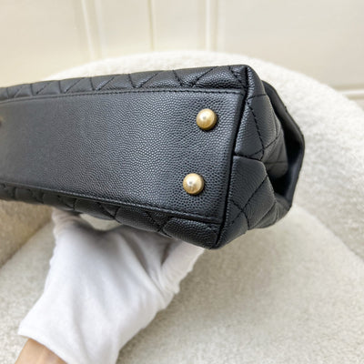 Chanel Small 24cm Coco Handle Flap in Black Caviar and AGHW (Model: A92990)