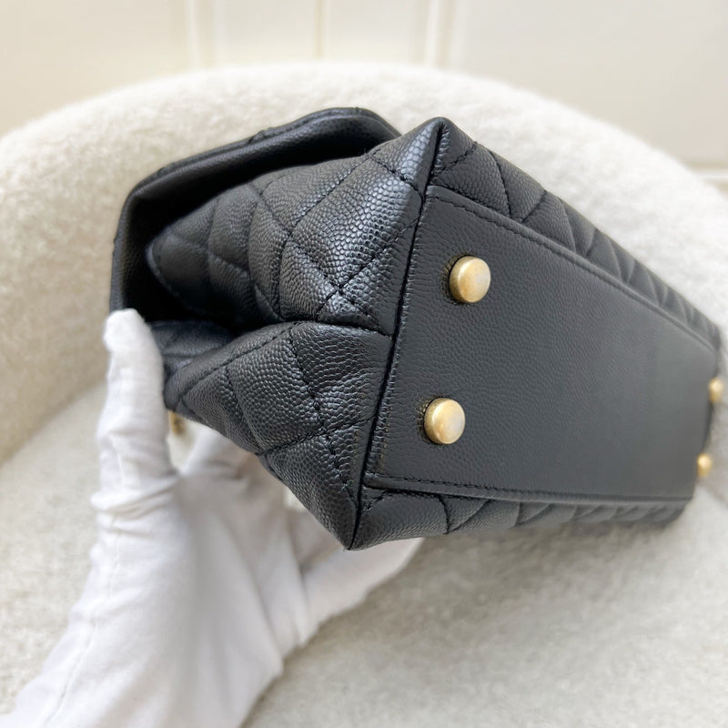 Chanel Small 24cm Coco Handle Flap in Black Caviar and AGHW (Model: A92990)