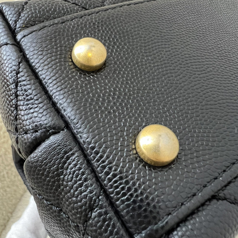 Chanel Small 24cm Coco Handle Flap in Black Caviar and AGHW (Model: A92990)