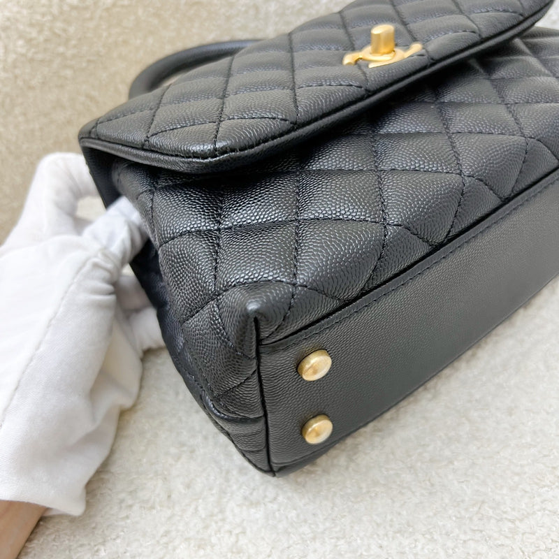 Chanel Small 24cm Coco Handle Flap in Black Caviar and AGHW (Model: A92990)