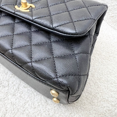 Chanel Small 24cm Coco Handle Flap in Black Caviar and AGHW (Model: A92990)