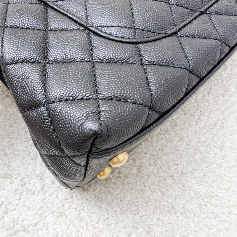 Chanel Small 24cm Coco Handle Flap in Black Caviar and AGHW (Model: A92990)