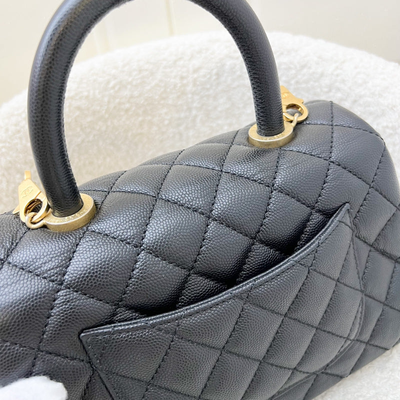 Chanel Small 24cm Coco Handle Flap in Black Caviar and AGHW (Model: A92990)