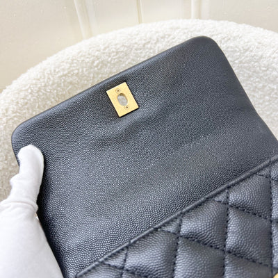 Chanel Small 24cm Coco Handle Flap in Black Caviar and AGHW (Model: A92990)