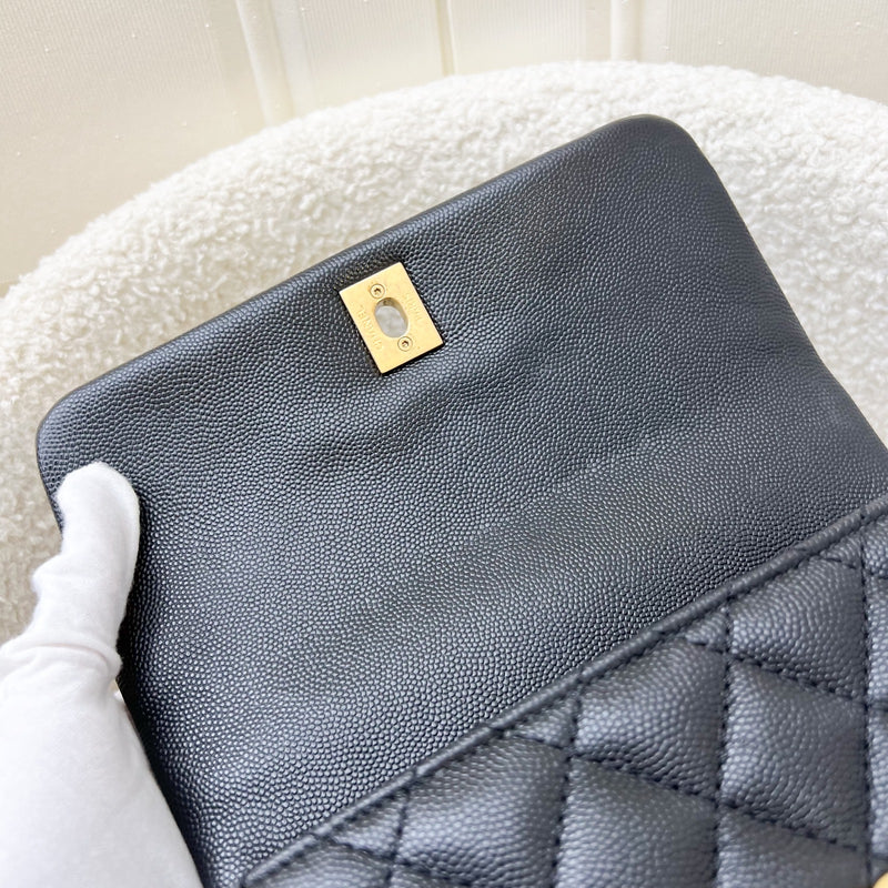 Chanel Small 24cm Coco Handle Flap in Black Caviar and AGHW (Model: A92990)