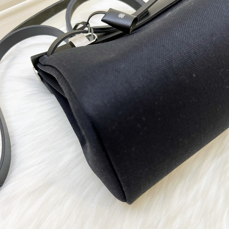 Hermes HSS Special Order Herbag Zip 31 in Noir Black Toile Militaire Canvas, Black Vache Hunter Leather and PHW