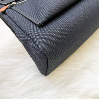 Hermes HSS Special Order Herbag Zip 31 in Noir Black Toile Militaire Canvas, Black Vache Hunter Leather and PHW