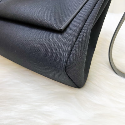 Hermes HSS Special Order Herbag Zip 31 in Noir Black Toile Militaire Canvas, Black Vache Hunter Leather and PHW