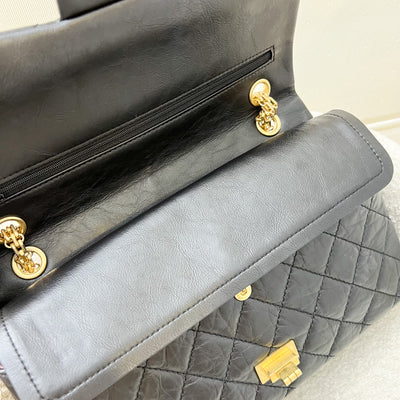 Chanel 2.55 Reissue Large 226 Flap in Black Distressed Calfskin and AGHW