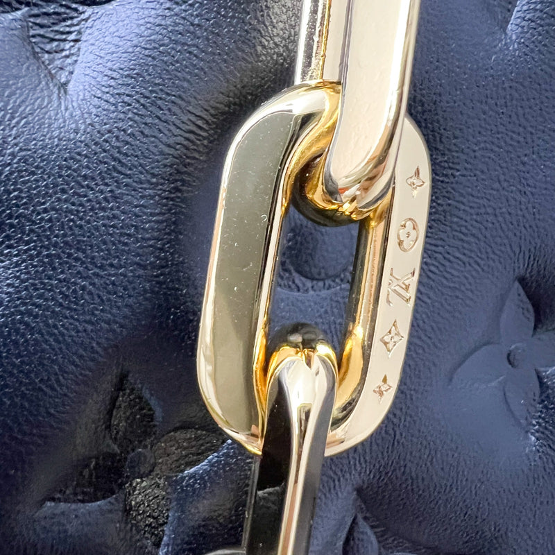 LV Coussin PM Handbag in Black Puffy Lambskin and GHW