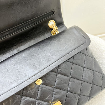 Chanel 2.55 Reissue Large 226 Flap in Black Distressed Calfskin and AGHW